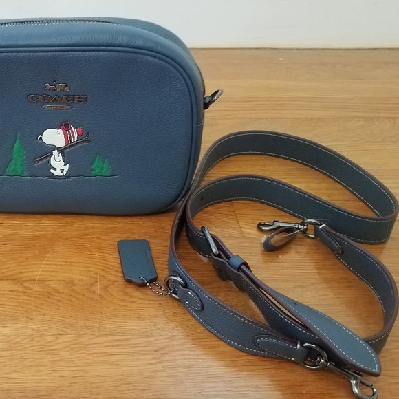 NWT Coach X Peanuts Jamie Camera Bag With Snoopy Ski Motif - Picture 2 of 11